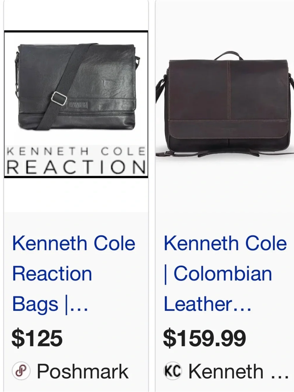 Kenneth Cole Black Pebbled Leather Messenger Computer Bag
